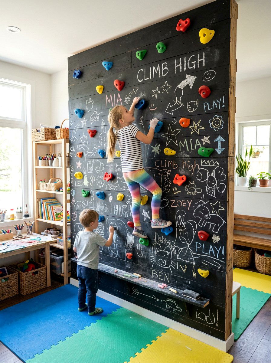 Chalkboard Play Wall - 25 Pallet Climbing Wall for Kids Ideas