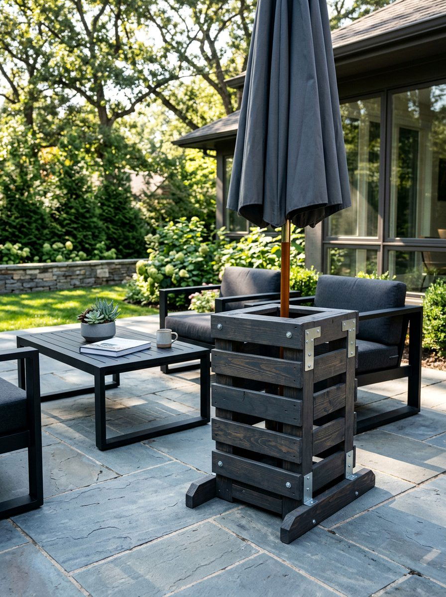 Charcoal Grey Pallet - 25 Pallet Umbrella Stand Ideas