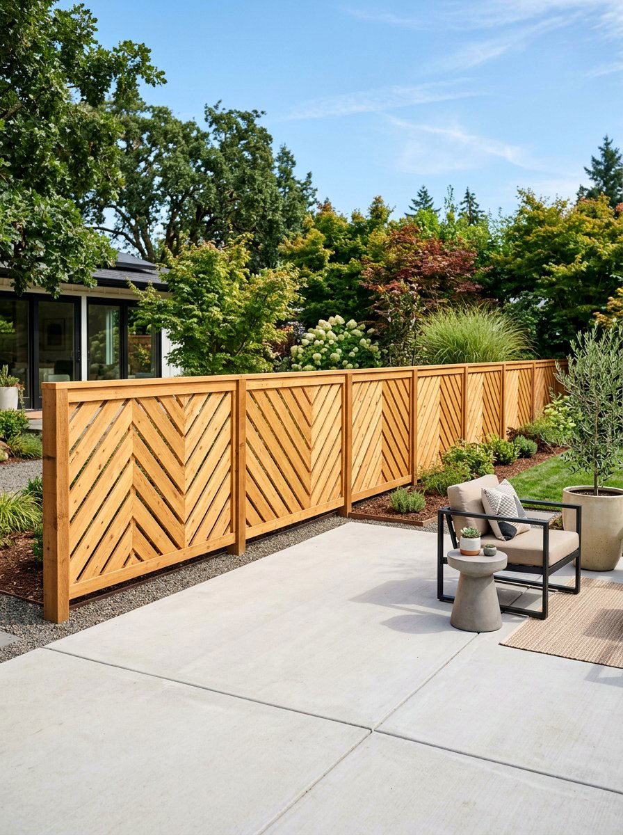 Chevron Pattern Pallet Fence - 25 Pallet Fence for Backyard Ideas