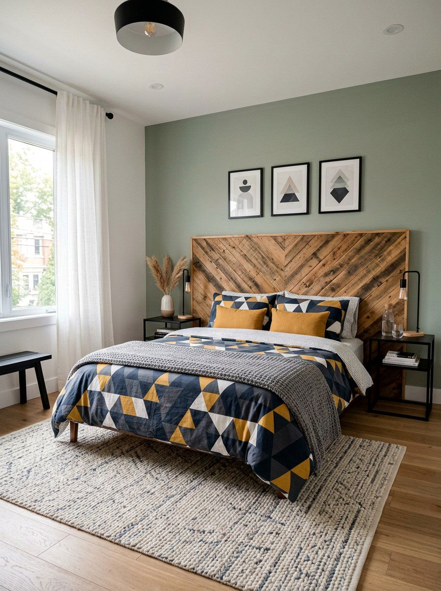 Chevron pallet headboard - 25 Pallet headboard ideas