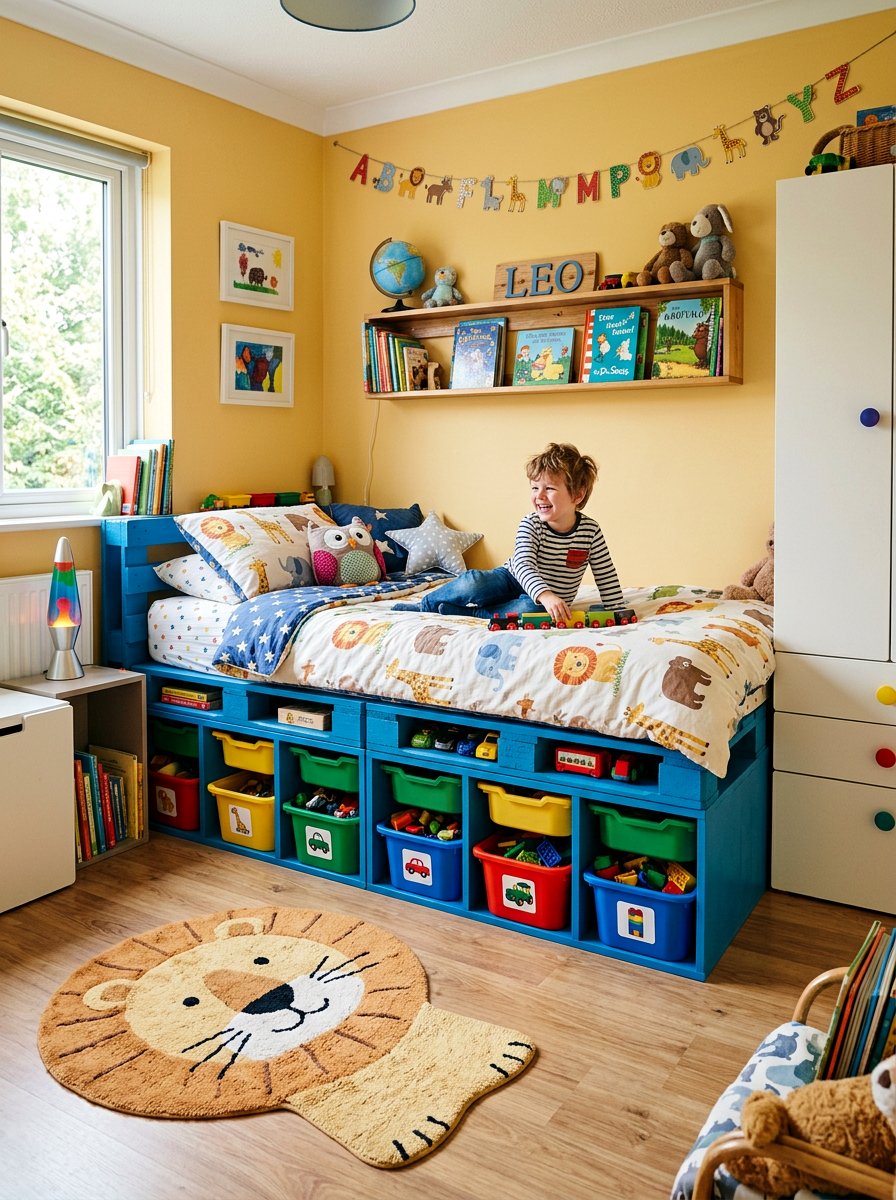 Childrens Pallet Bed Storage - 25 Pallet Bed with Storage ideas