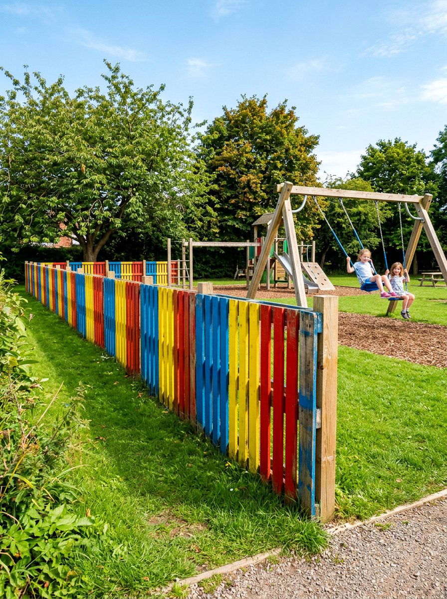 Colorful Pallet Fence - 25 Pallet Fence for Backyard Ideas