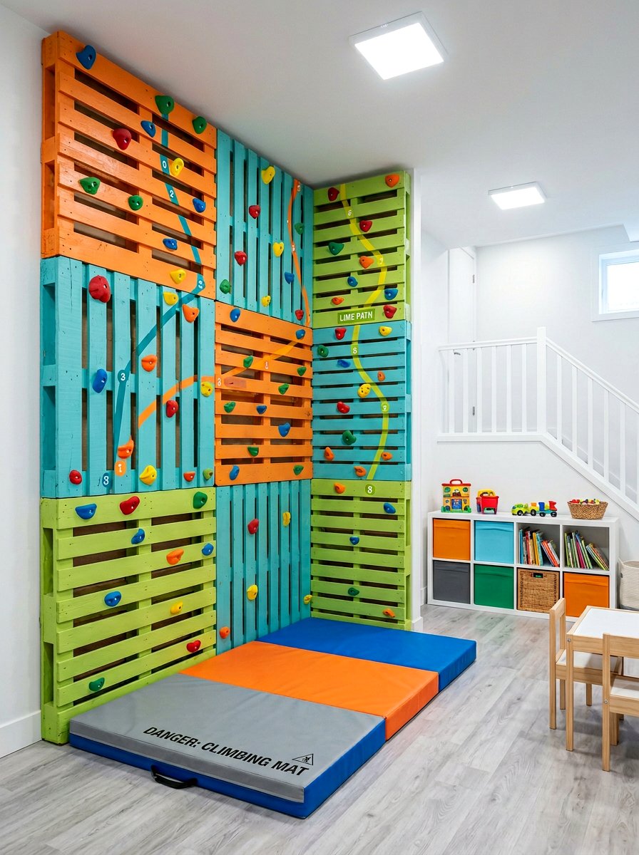 25 Pallet Climbing Wall for Kids Ideas for Active Play