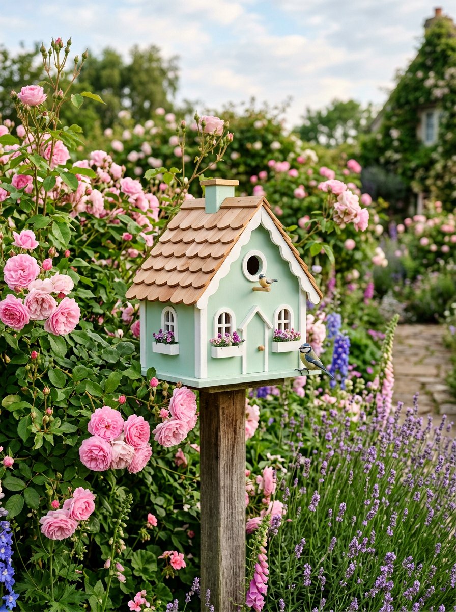 Colorful cottage birdhouse - 25 unique birdhouse designs
