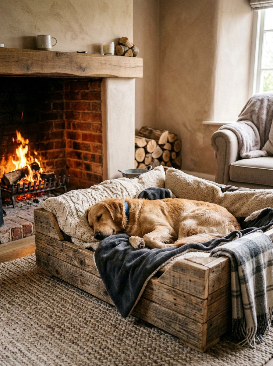 Comfy Pet Bed from Reclaimed Pallets - 25 pallet bed for dogs