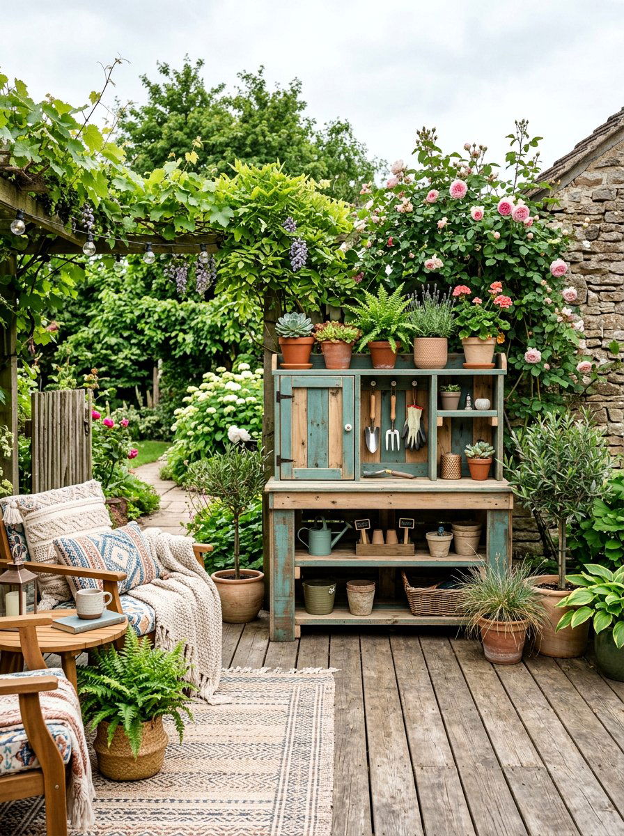 Compact Pallet Tool Nook - 25 Pallet Tool Shed Ideas