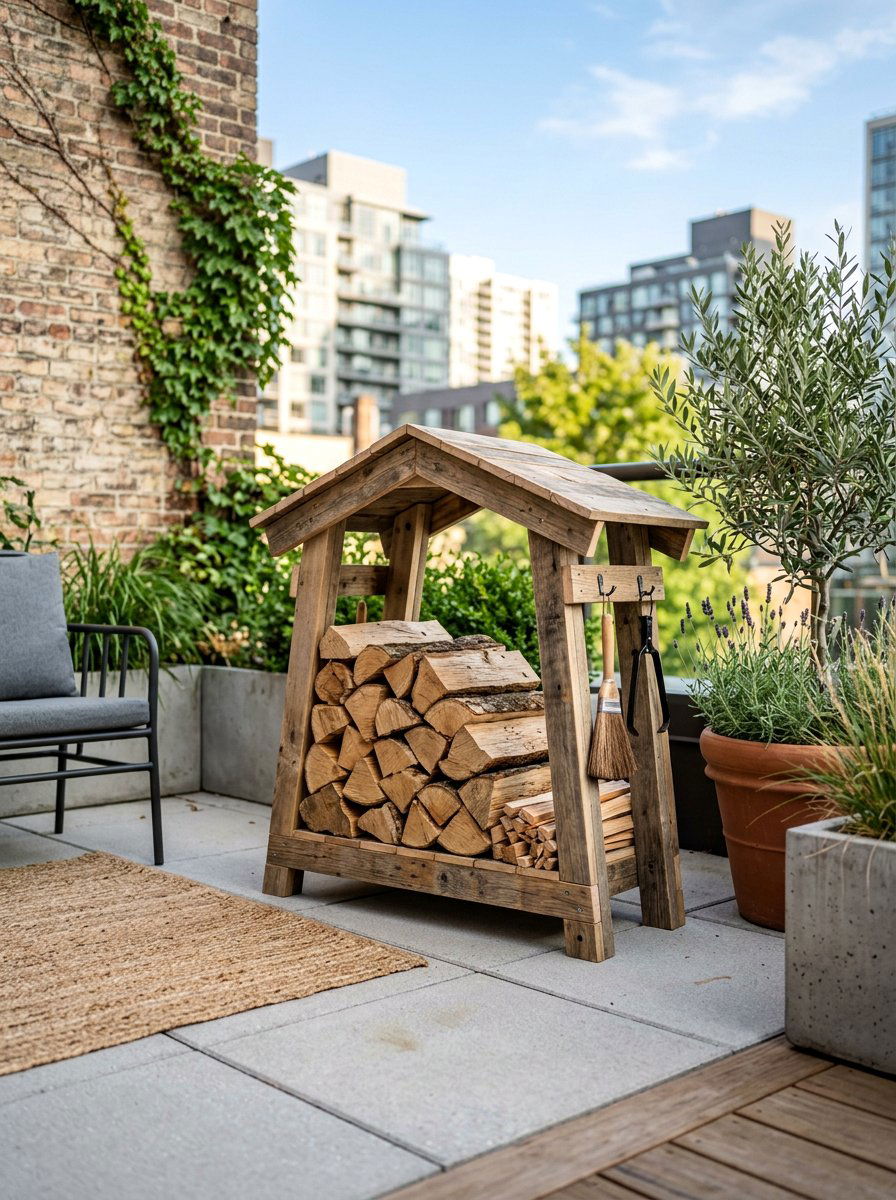 Compact Pallet Wood Rack - 25 Pallet Firewood Storage Rack Ideas