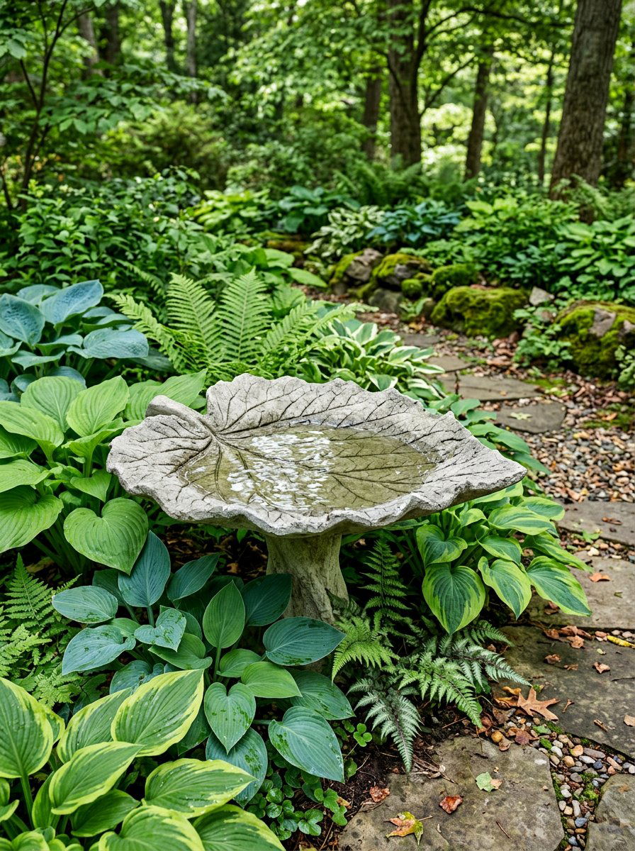 Concrete Leaf Bird Bath - 25 unique bird bath ideas