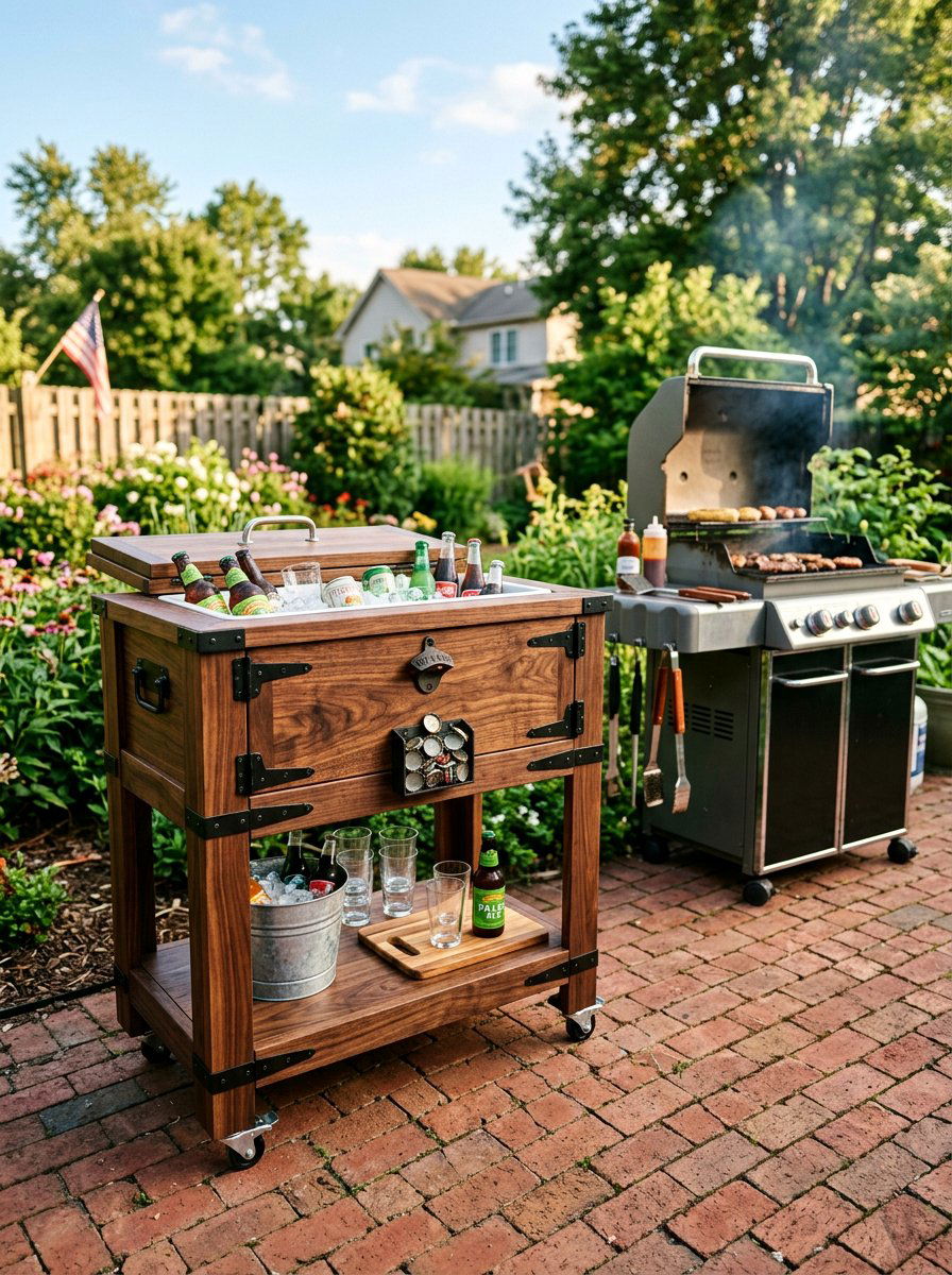 Cooler Stand With Bottle Opener - 25 Pallet Outdoor Cooler Stand Ideas
