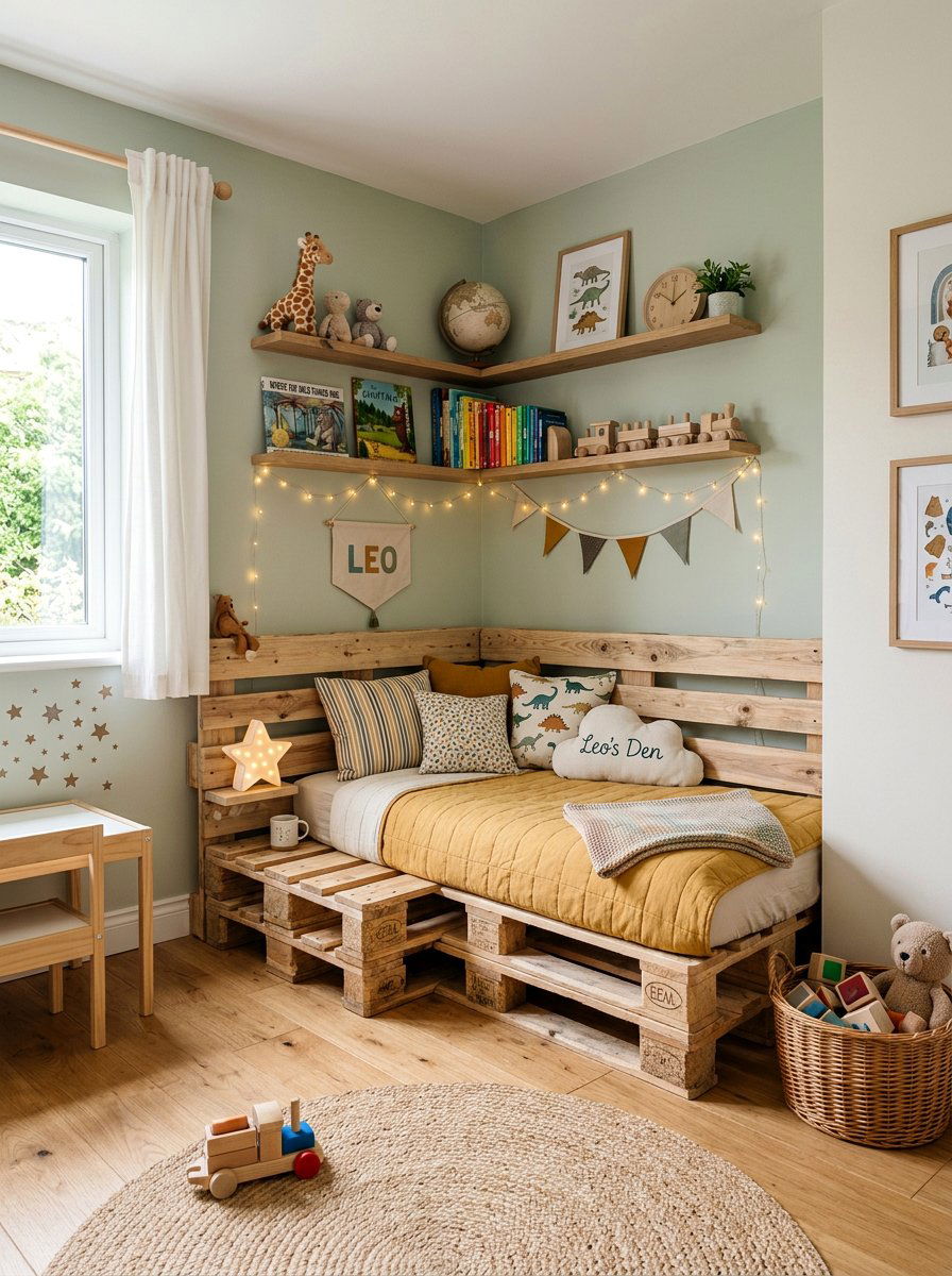 Corner Pallet Bed - 25 pallet bed ideas