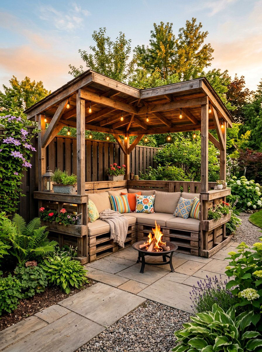Corner Pallet Gazebo - 25 Pallet Gazebo Frame Ideas