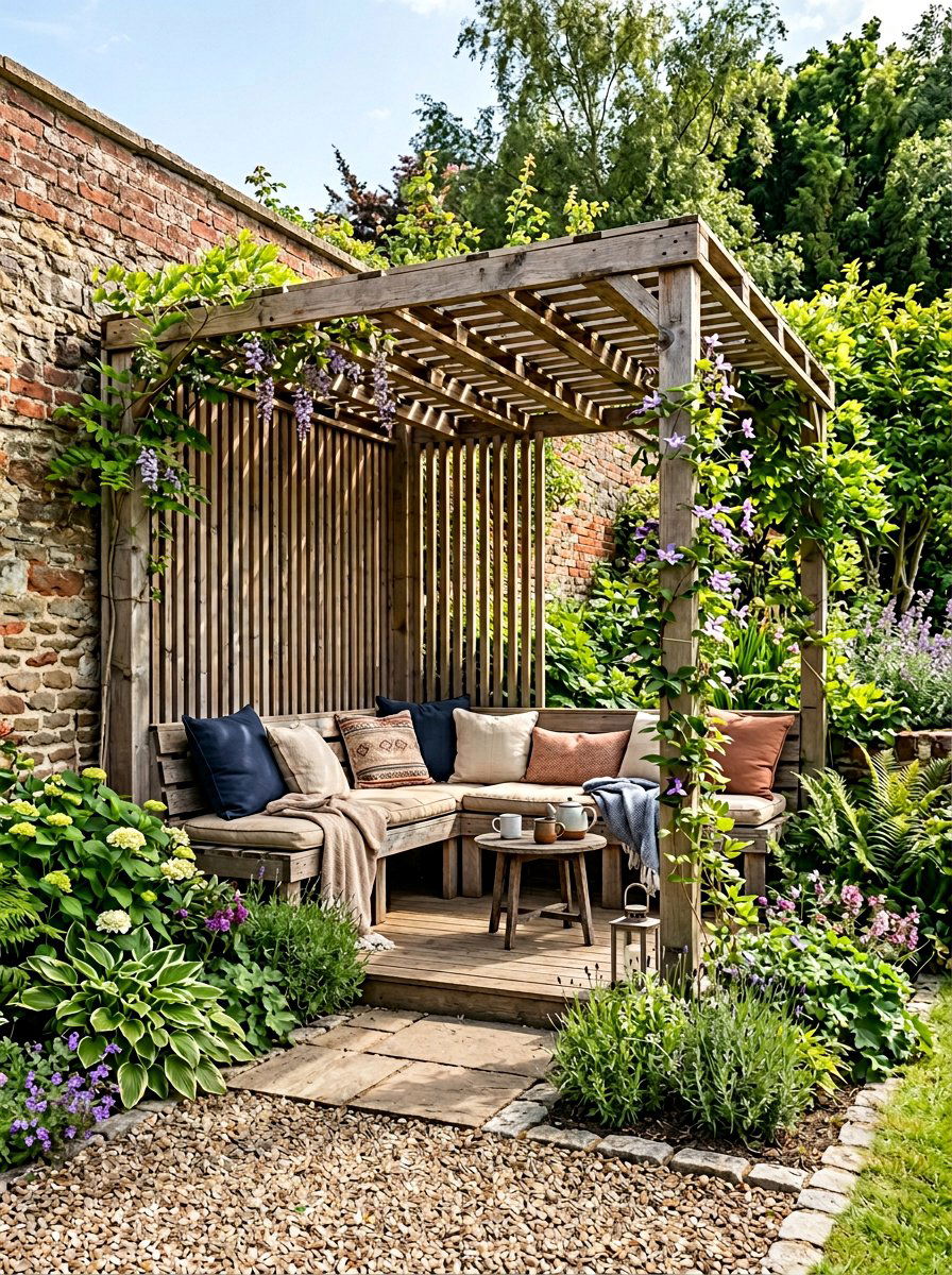 Corner Pallet Pergola - 25 Pallet Pergola Ideas