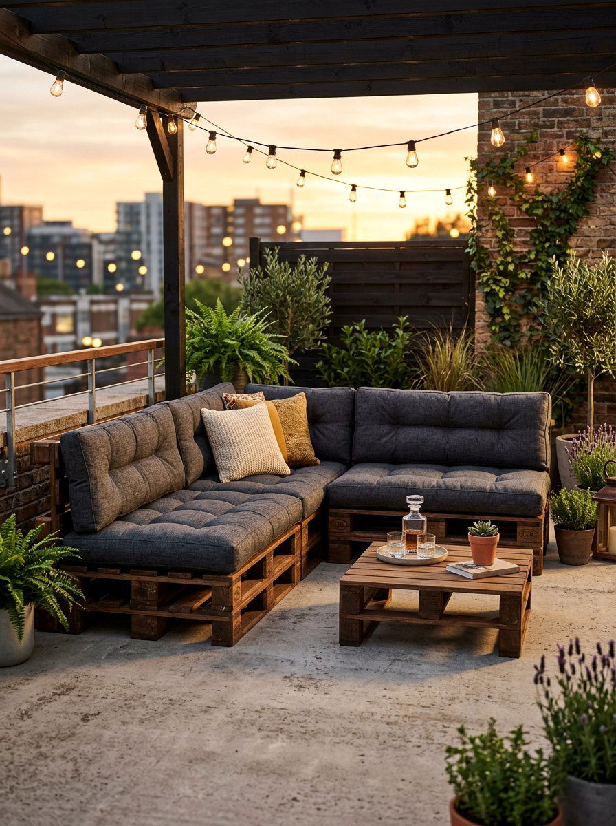 Corner Pallet Sofa - 25 Pallet Lounge Chair Ideas