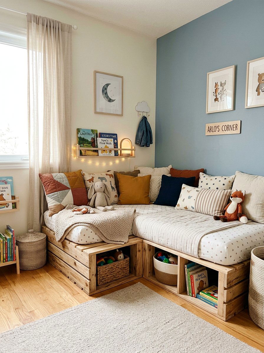 Corner Toddler Bed - 25 Pallet toddler bed ideas