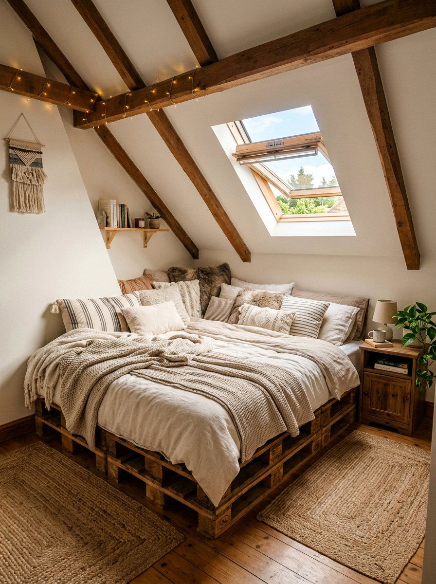 Corner pallet bed double - 25 Double pallet bed ideas