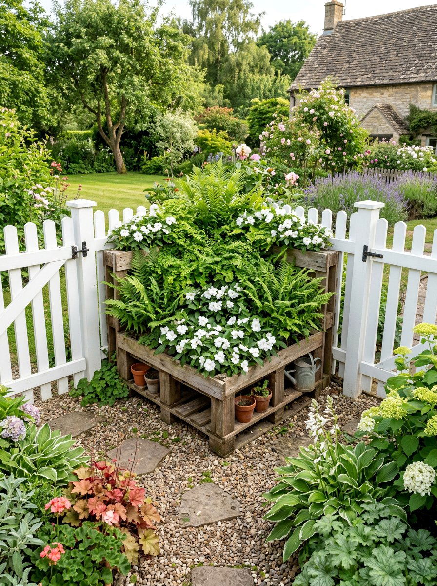 Corner pallet garden unit - 25 Pallet Raised Garden Bed Ideas