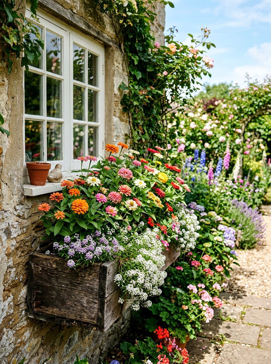 Cottage garden window box - 25 Pallet Window Box Planter Ideas