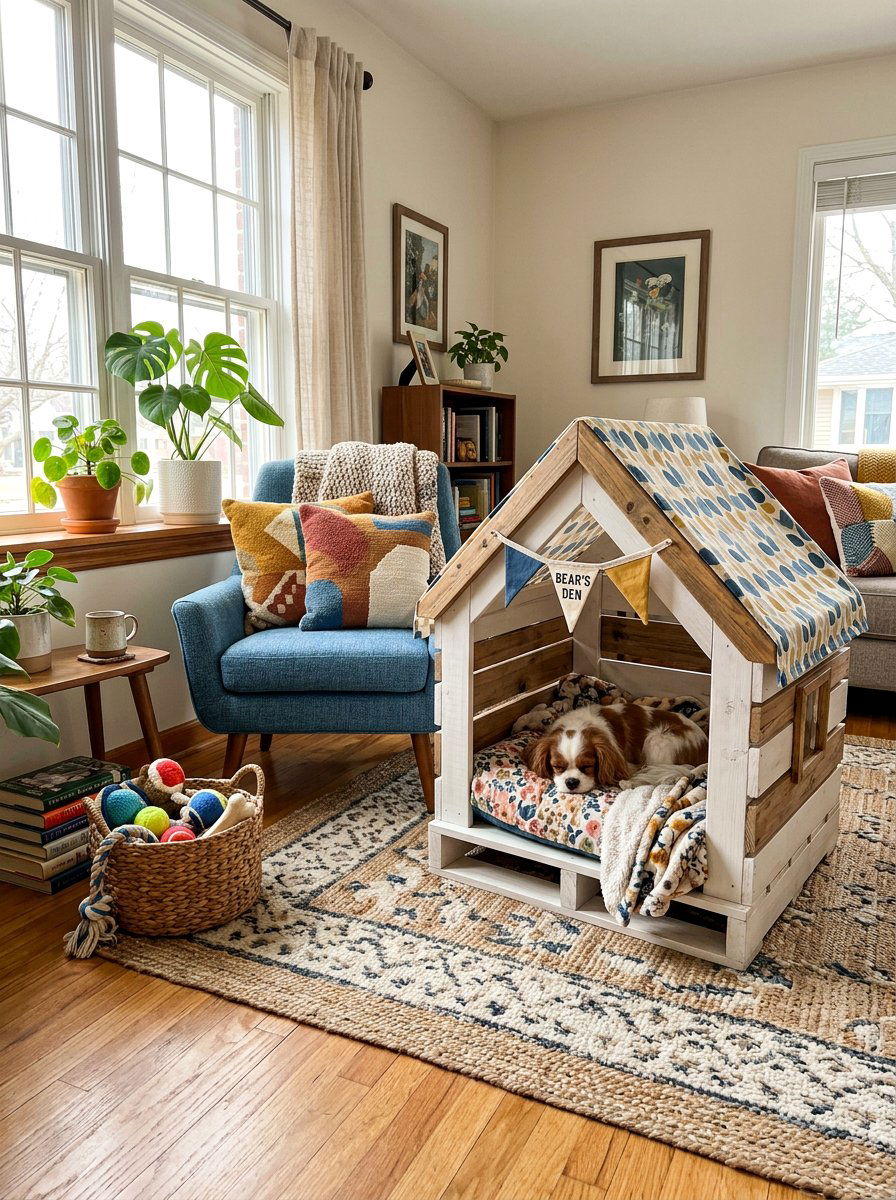 Covered Pallet Dog Bed - 25 pallet dog bed ideas