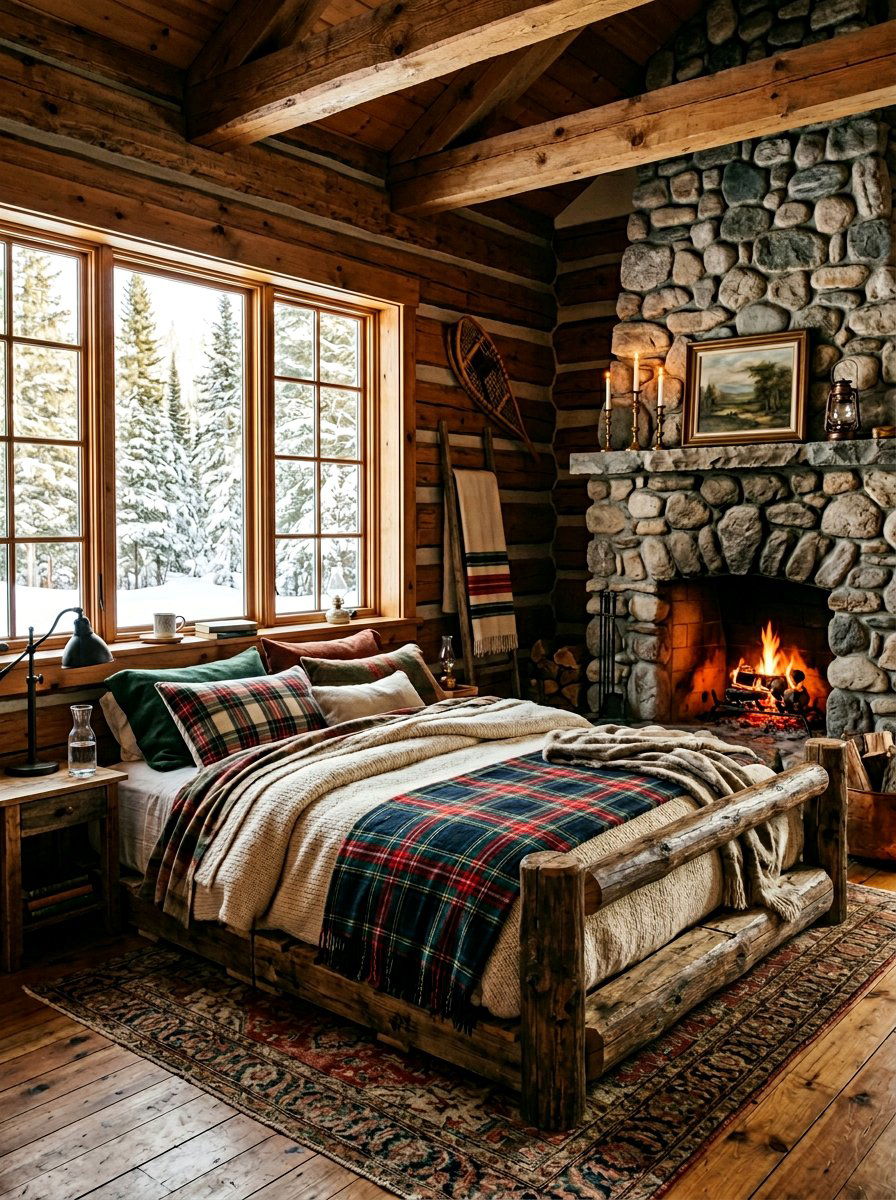 Cozy Cabin Bedroom - 25 King size pallet bed ideas