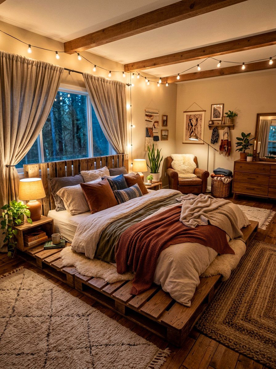 Cozy Pallet Bed - 25 California king pallet bed ideas