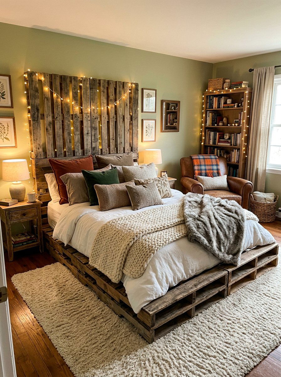 Cozy guest bedroom pallet bed - 25 Pallet bed ideas for guest room