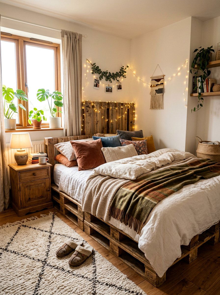 Cozy pallet bed - 25 Pallet bed ideas for small bedroom