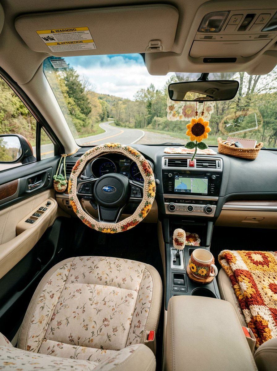 Crochet Car Decor - 25 cute ways to decorate your car