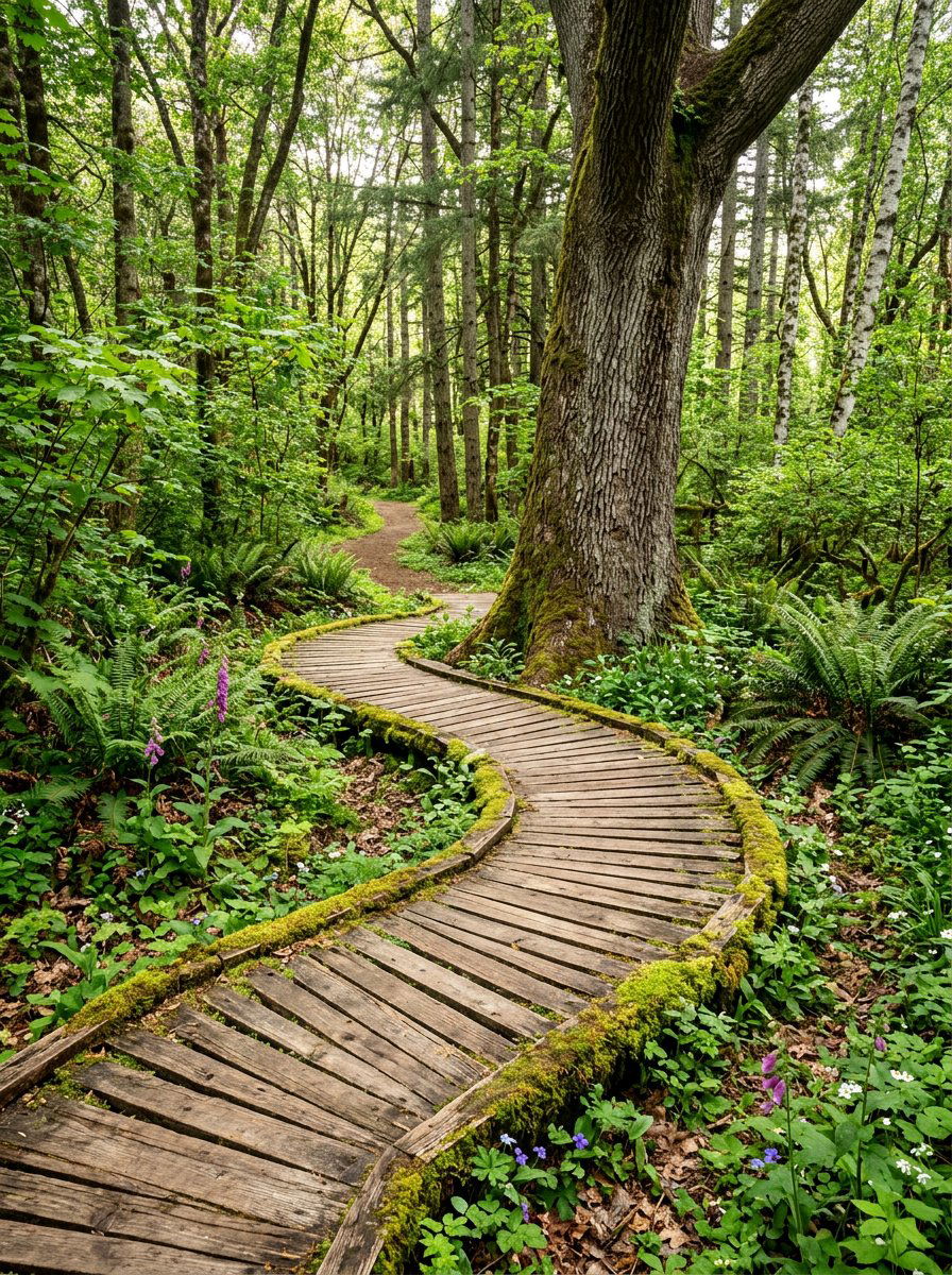 Curvy Wood Trail - 25 Pallet Walkway for Garden Ideas