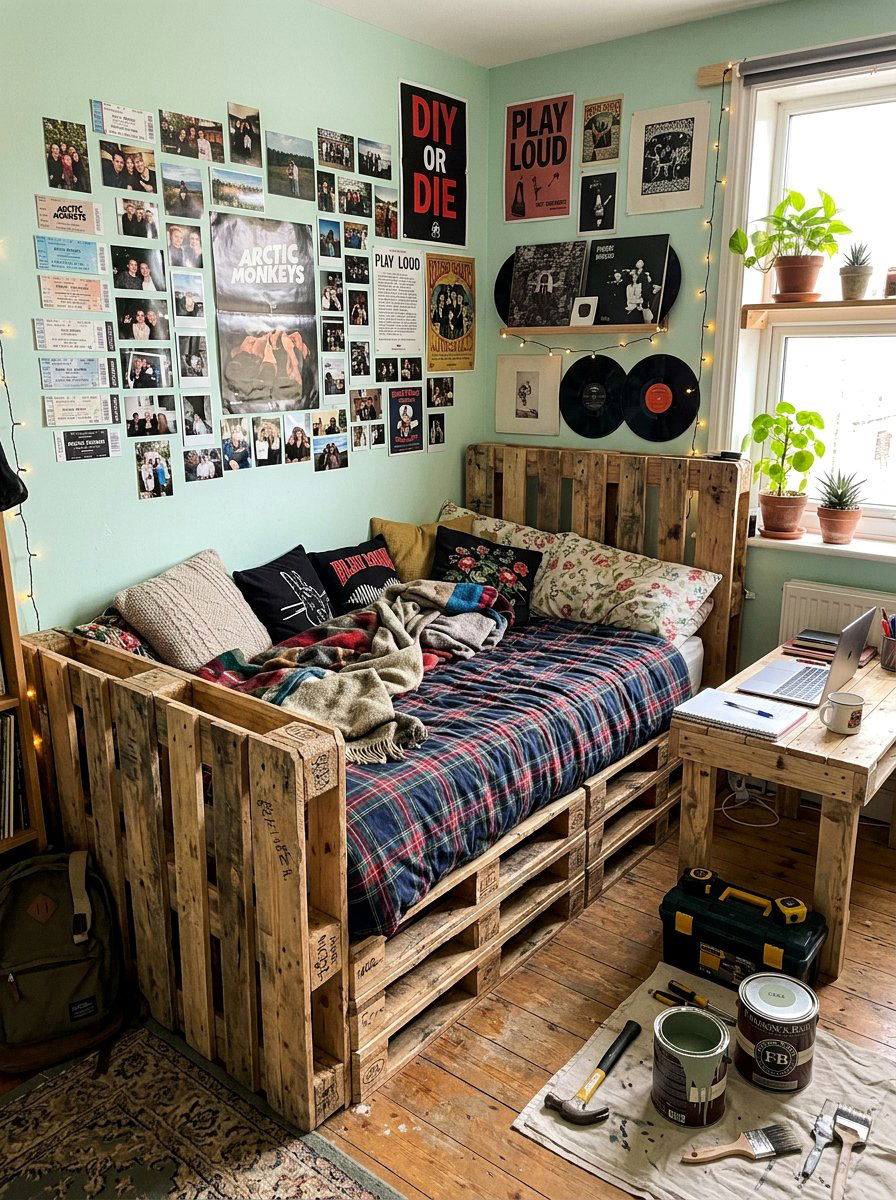 DIY PALLET BED STUDENT - 25 Pallet bed ideas for college dorm