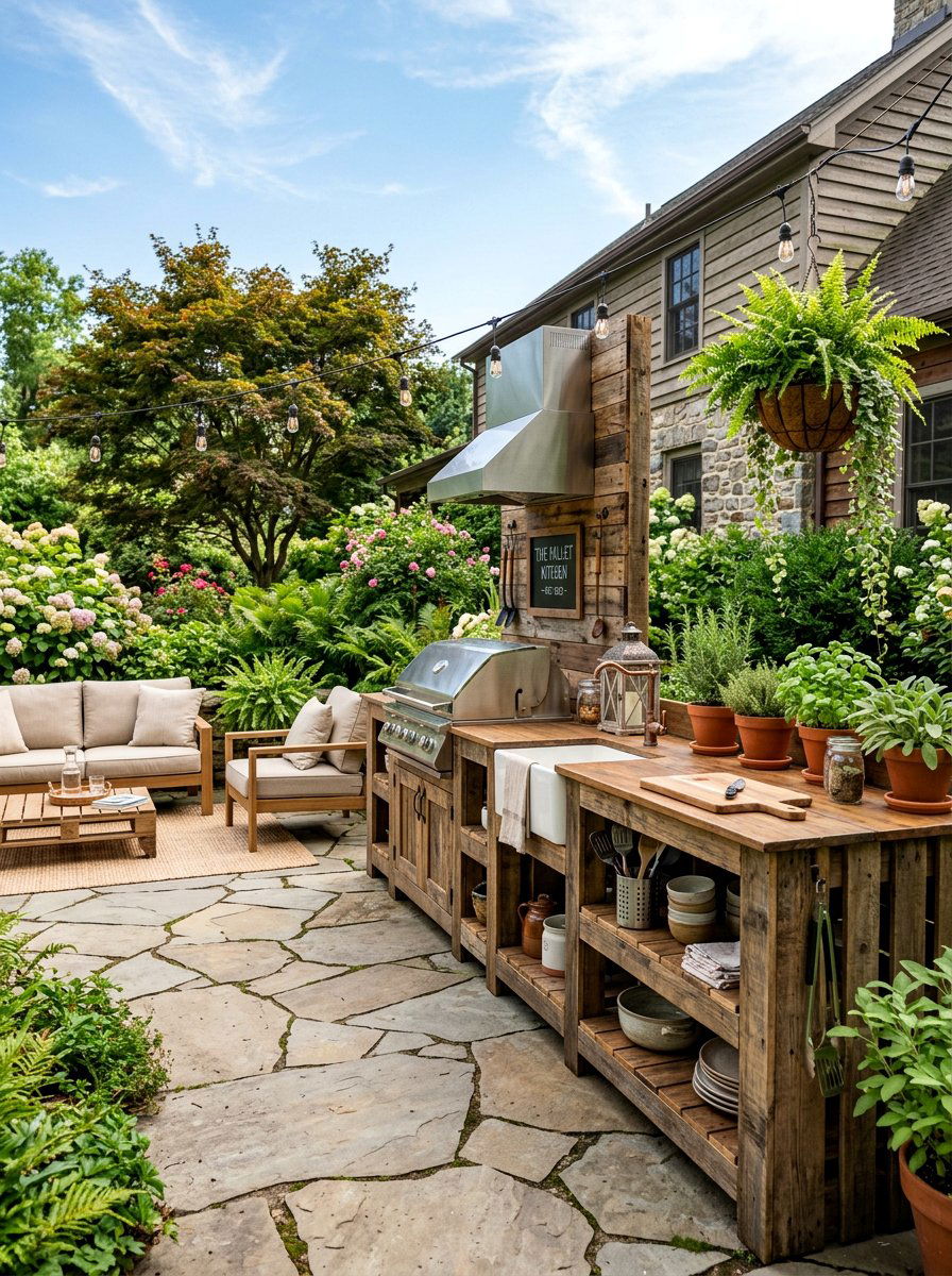 DIY Pallet Outdoor Kitchen - 25 Pallet Outdoor Kitchen Island Ideas