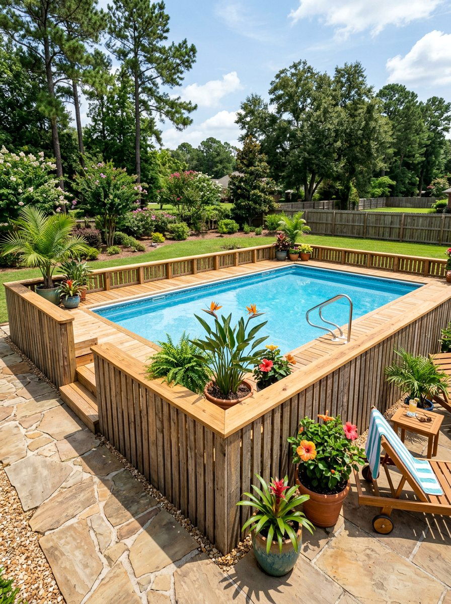 DIY Pallet Pool Surround - 25 Pallet Pool Deck Ideas