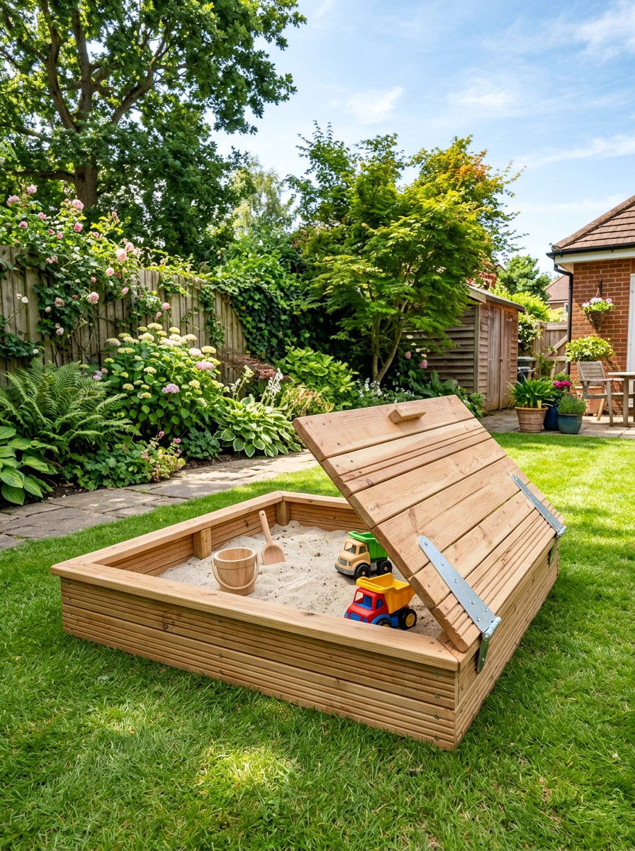 DIY Pallet Sandbox With Lid - 25 Pallet Sandbox for Kids Ideas
