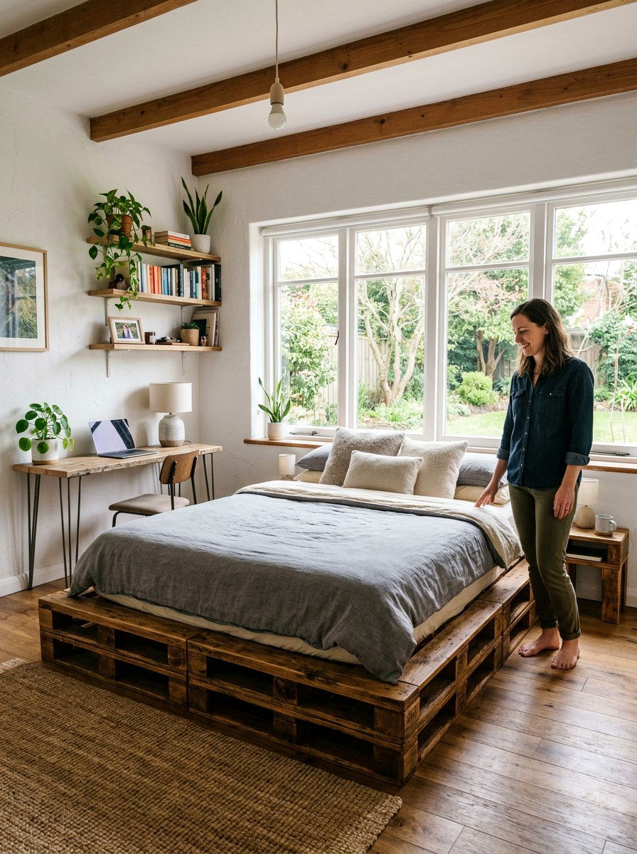 DIY Platform Bed - 25 Minimalist pallet bed ideas