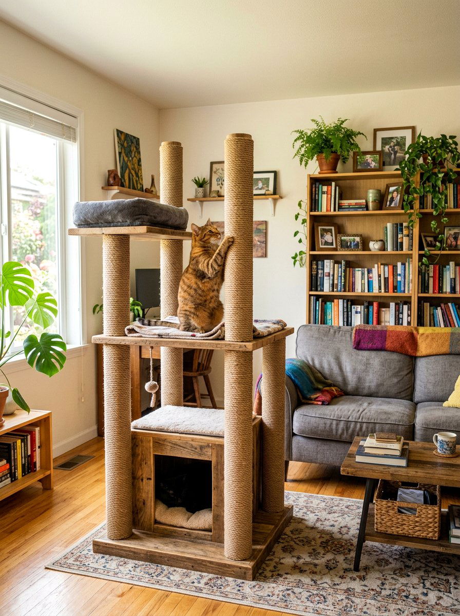 25 Pallet Cat Tree Ideas for Play and Resting Spots
