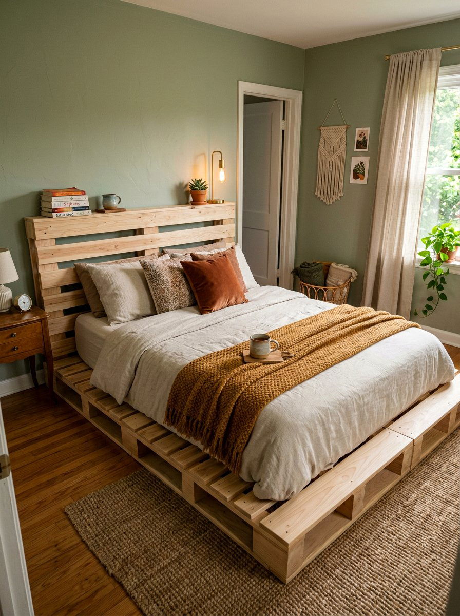 DIY pallet bed - 25 Pallet bed ideas for small bedroom