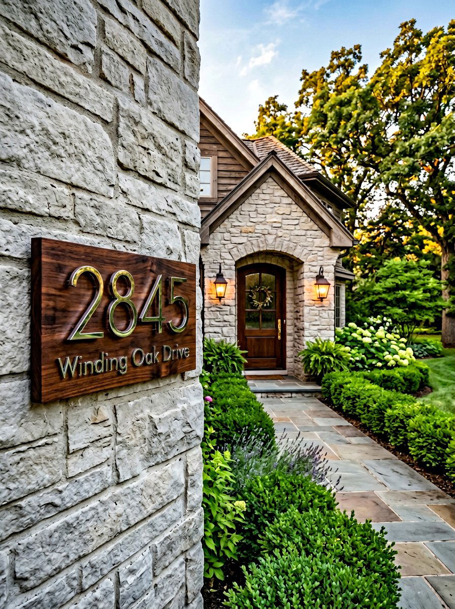 Dark Stain Wood Number Board - 25 Pallet Address Number Plaque Ideas