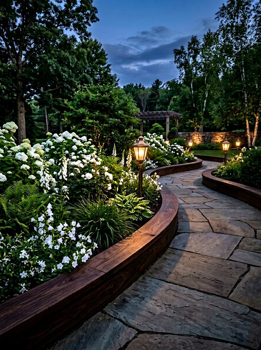 Dark Walnut Garden Trim - 25 Pallet Garden Edging Ideas