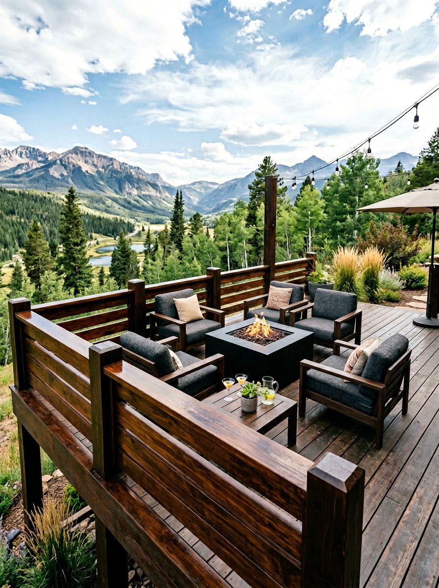 Dark Walnut Pallet Railing - 25 Pallet Deck Railing Ideas