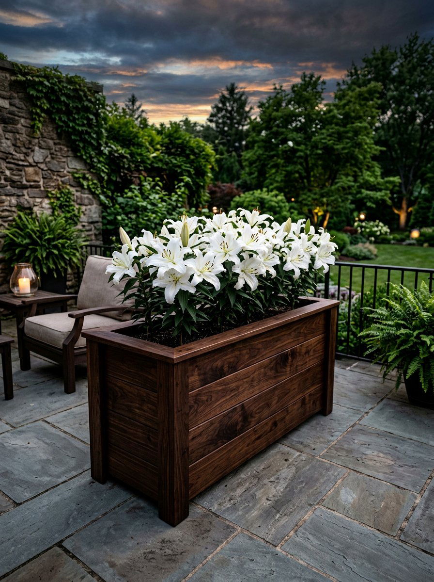 Dark stained wood planter - 25 Pallet Hanging Planter Ideas