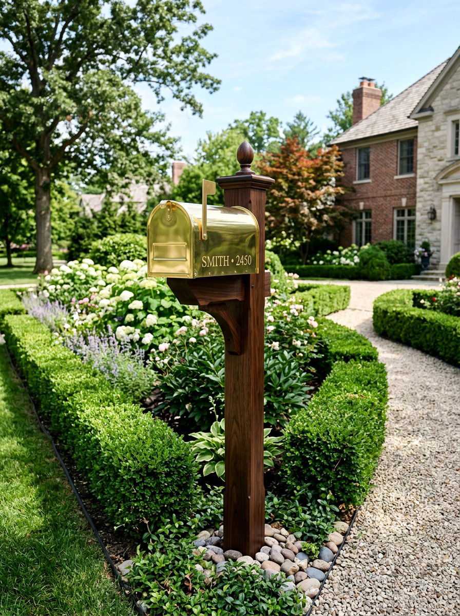 Dark walnut pallet mailbox post - 25 Pallet Mailbox Post Ideas