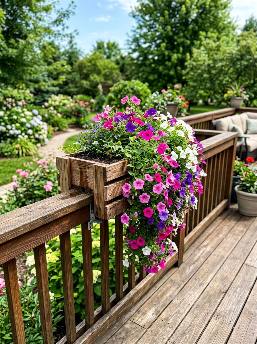 Deck Railing Pallet Box - 25 Pallet Planter Box Ideas