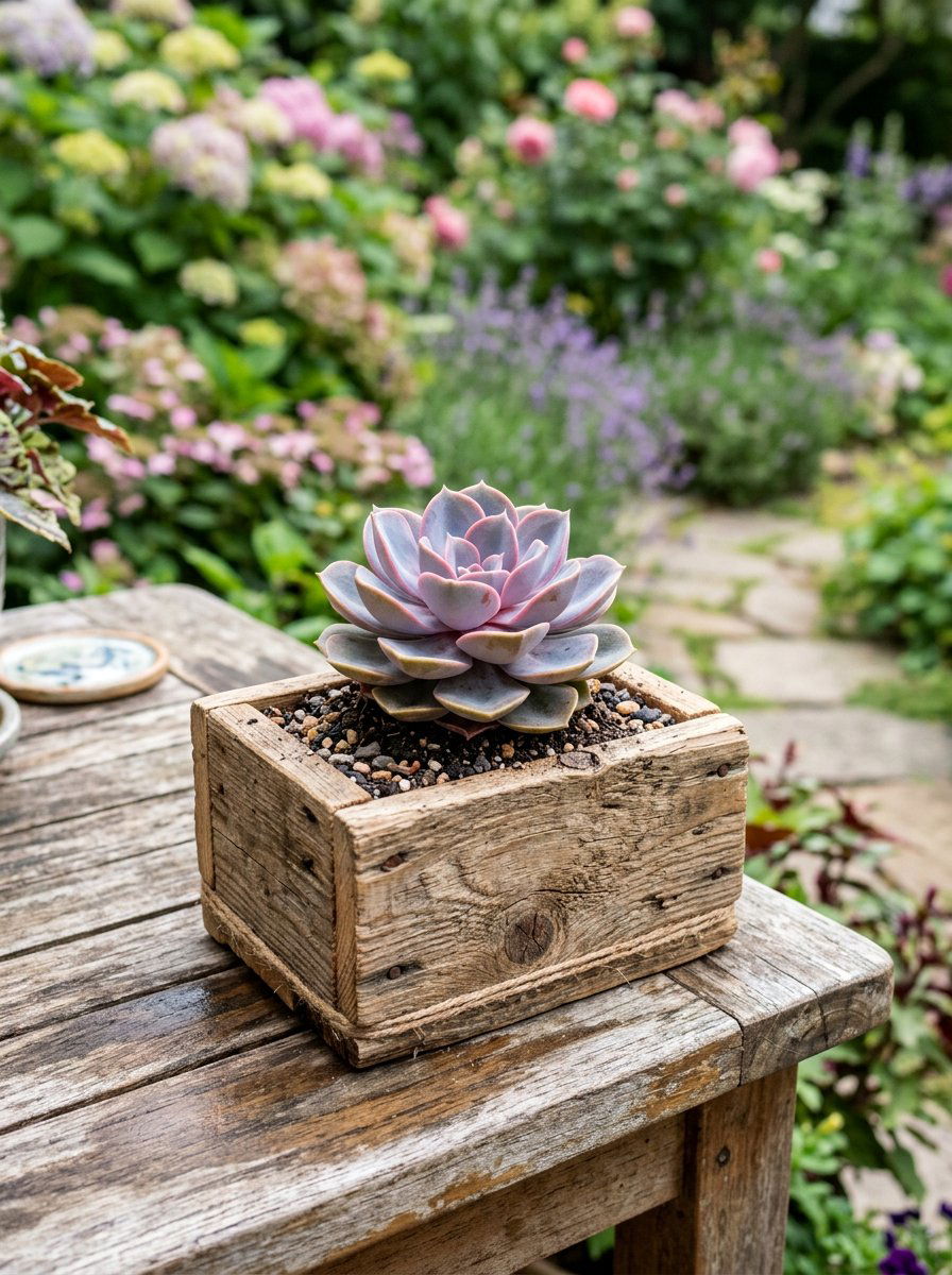 Desktop Mini Planter - 25 Pallet Succulent Garden Ideas