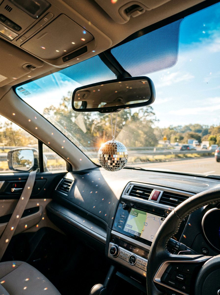Disco Ball Car Charm - 25 cute ways to decorate your car