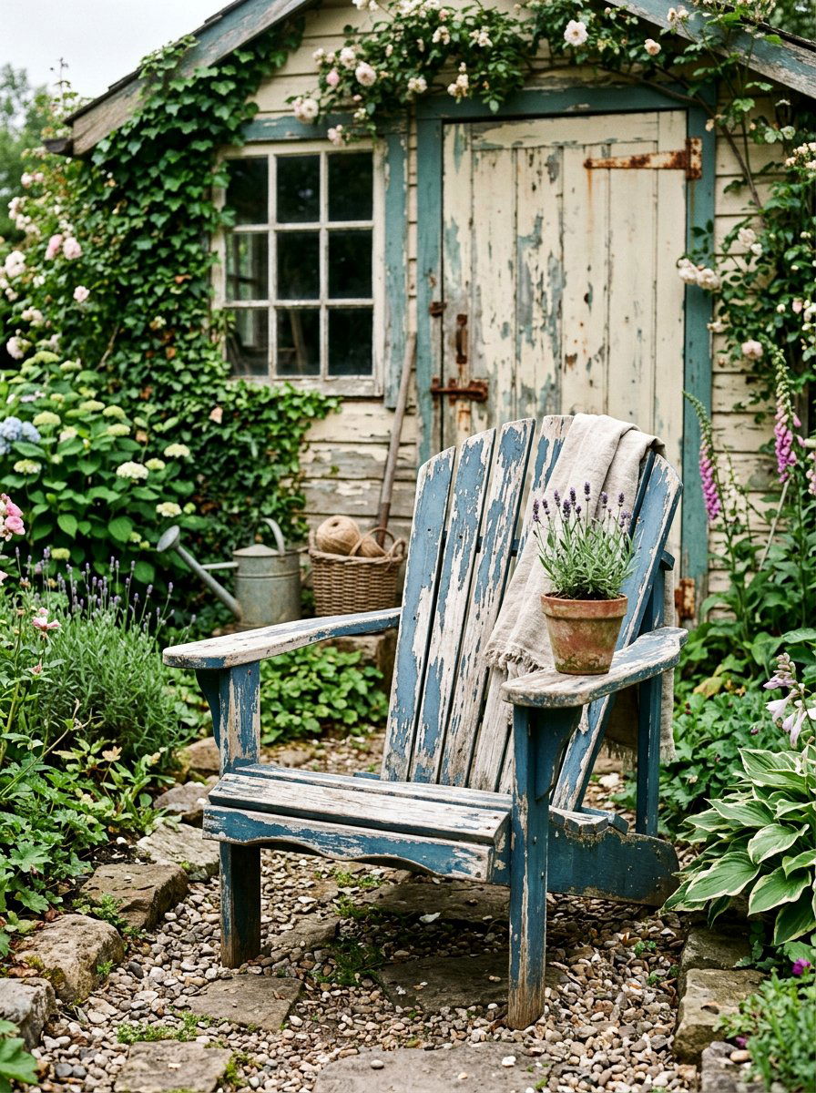 Distressed Finish Adirondack Chair - 25 Pallet Adirondack Chair Ideas