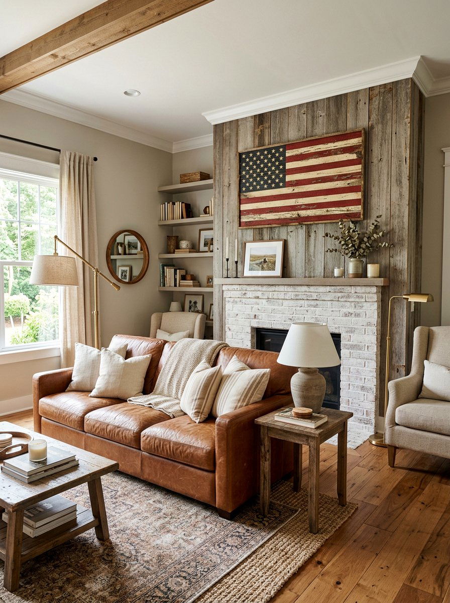 Distressed Wood Flag Display - 25 Pallet Flag Holder Ideas