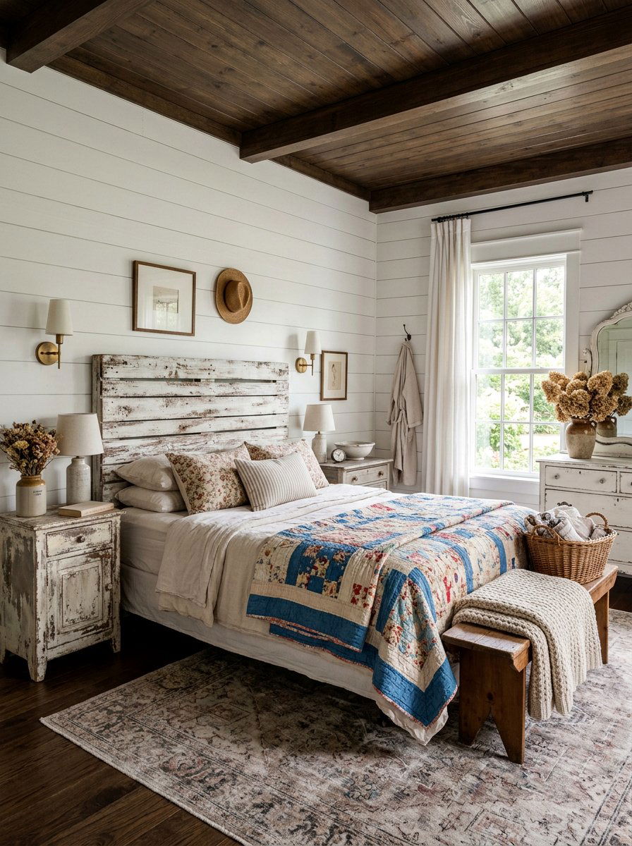 Distressed pallet headboard - 25 Pallet headboard ideas