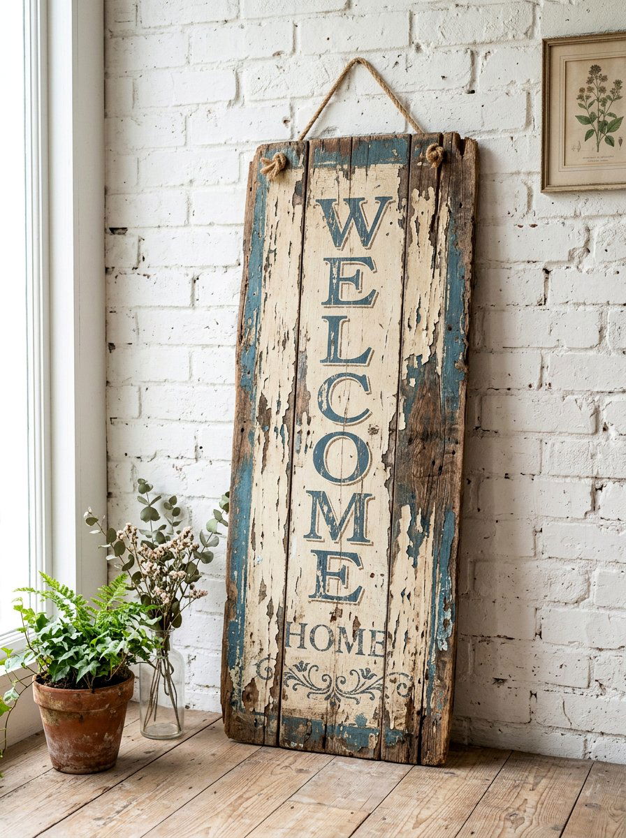 Distressed wood welcome sign - 25 Pallet Welcome Sign for Porch Ideas
