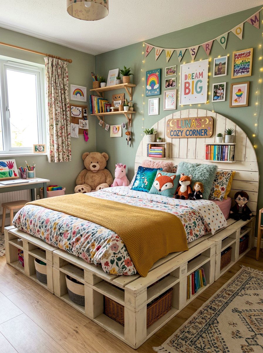 Diy pallet bed - 25 Pallet bed ideas for girls room