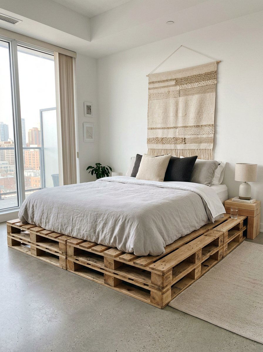 Diy pallet bed frame - 25 Industrial pallet bed ideas
