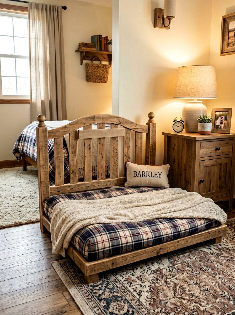 Dog Bed with Pallet Headboard - 25 pallet bed for dogs